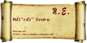 Móró Endre névjegykártya