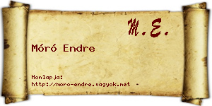 Móró Endre névjegykártya