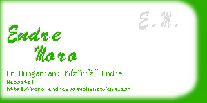 endre moro business card